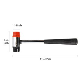 YIYITOOLS Double-Faced Soft Mallet, Hammer, Jewelry, Wood, Flooring Installation, Non Sparking Blow and Plastic Handle – 35-mm, Red and Black - YY-4-002