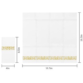 YIDUHAO Pocket Napkins,Disposble Cloth Like Napkins Built-in Flatware Pocket,Wedding Party Linen Feel White Napkin, Prefolded for Silverware,Pack of 50