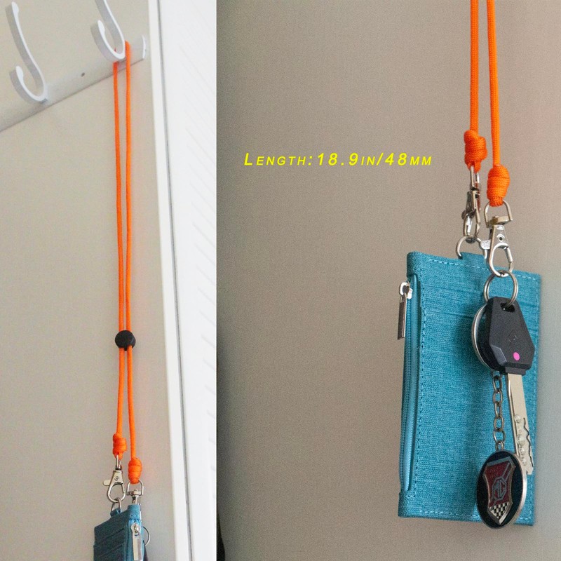 Asusolvent Adjustable Neck Lanyard with Double Hooks for ID Holder,