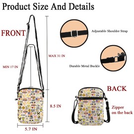 POFULL Softball Lover Gift Baseball Gift Women Softball Gift Softball Coach Gift Softball Player Crossbody Bag (SOFTBALL CA)