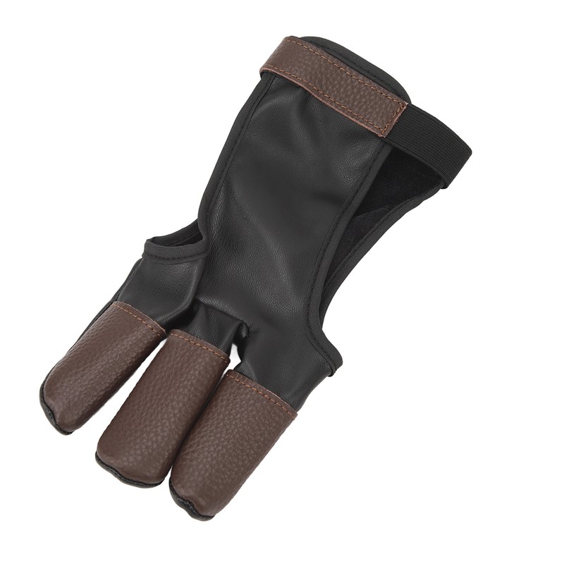 Archery Glove Finger Tab Accessories Three Finger Guard PU Leather