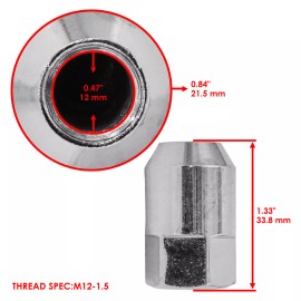 Caltric Front/Rear Wheel Lug Nuts For Polaris Rzr XP Turbo 16-21 / Rzr XP 4 Turbo 16-21