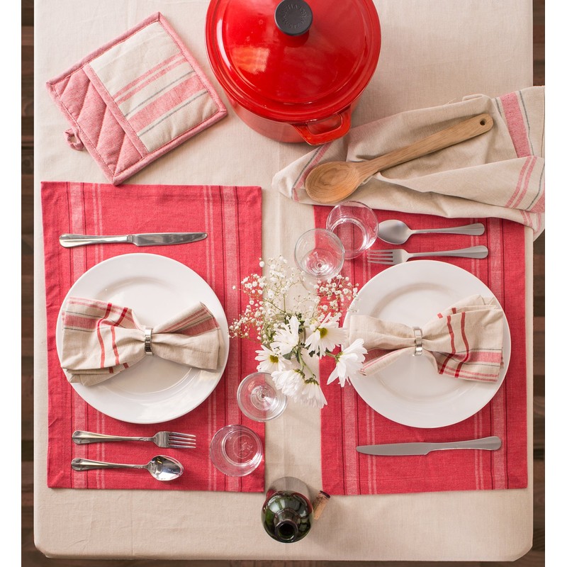 DII French Stripe Placemat for Dinner Parties (Set of 6),