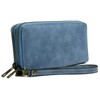 Double Zipper Long Clutch Wallet Cellphone Wallet for Women with