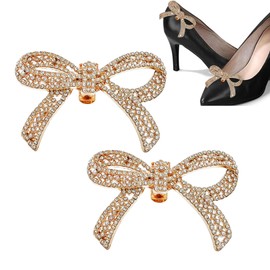 1 pair of shoe jewellery, shoe jewellery, glitter shoes, women, wedding shoe clips, women's elegant bow shoe pin, rhinestone shoe buckle, glitter accessories, wedding party decoration, bow shoe charms