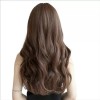 generic Peluca De Cabello Humano Largo Y Rizado Marrón Con