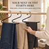 Pants Hangers 10 Pack, Space-Saving Open-End Metal Trouser Hangers with