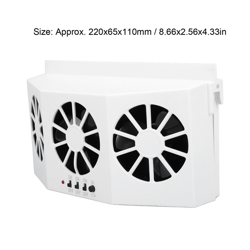 Car Exhaust Fan Solar Powered 3 Fans Ventilation Cooling Odor