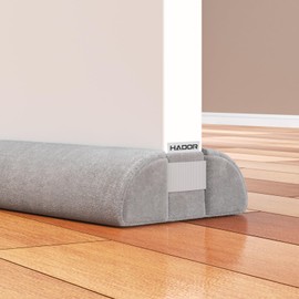 HADOR Door Draft Stopper for Bottom of Door, 36 Inch Under Draft Air Noise Light Blocker 30"- 36" Double Side Triangle Soundproof Sweep Filler Seal Gap up to 1.7" for Patio Sliding Door Guard, Grey