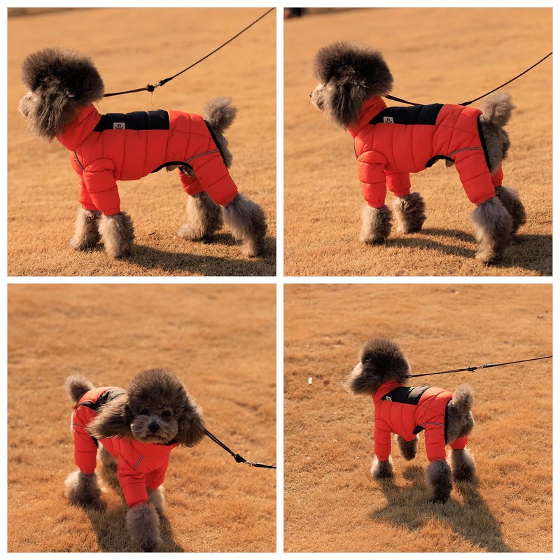 Dog Coat Dog Warm Jacket, 4 Legs Covered Waterproof Windproof
