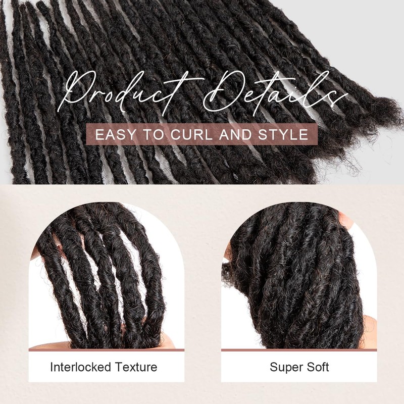 DAIXI Handmade Interlocking Locs Real Human Hair Permanent Loc Extensions