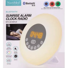 NuvoMed Bluetooth 5.0 Sunrise Alarm Clock Radio With 7 Color Selections