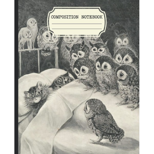 Composition Notebook: Vintage Aesthetic College Ruled With Louis Wain Cats