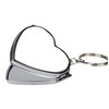 Heart-Shaped Mini Silver Metal Double-Sided Mirror Keychain Portable Folding Cosmetic