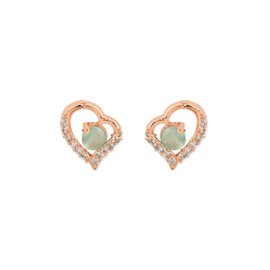 I Jewels Womens Plated Fashion Cubic Zirconia American Diamoand Stud Earrings (E2972Min) Rose Gold