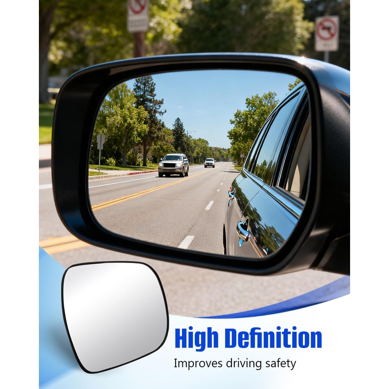 56471 Driver Side Door Mirror Glass with Backing Plate Fit
