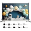 Astronaut Outer Space Theme Backdrop for Boy 1st Birthday Party