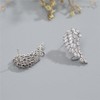 Rhinestone Feather Cluster Ear Cuff Studs Earrings for Women Girls