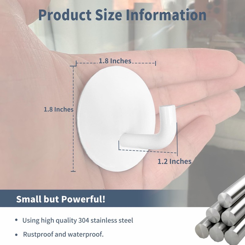 Rise age Adhesive Hooks Heavy Duty Waterproof in Shower Hooks