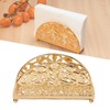 Napkin Holder Electroplating Hollow Iron Pattern Desktop Vertical Gold Metal