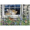 Meecaa Cross Stitch Kits 14 Count Stamped, Cat Lover Butterfly