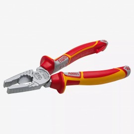 NWS 8" High Leverage Combination Pliers CombiMax VDE - Matte Chromium - SoftGrip