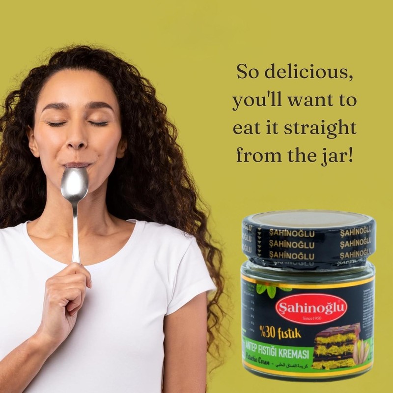 Pistachio Cream, 7.76 oz, Pistachio Butter, Turkish Cream Spread for