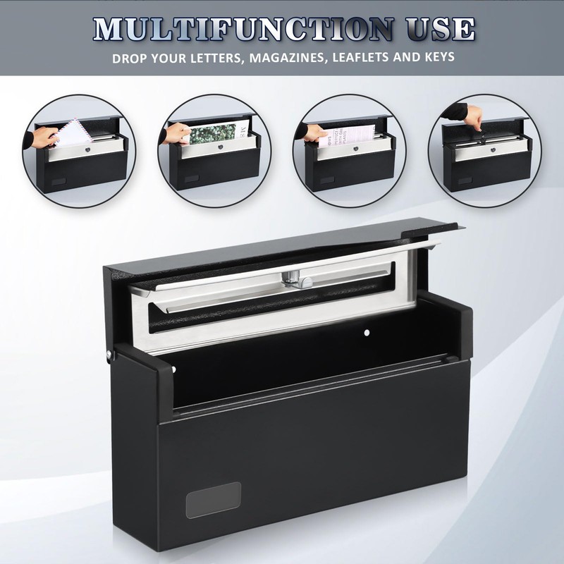xydled Mailbox with Key Lock, Locking Wall Mount Mail Boxes