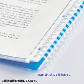 Lihit Lab N1483-8 Clear Book, Easy Change, 20 Pockets, A4, 30 Holes, Blue