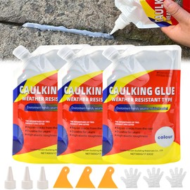 Generic Slab Concrete Crack Waterproof Repair Sealant, Concrete Crack Waterproof Repair Sealant, Caulking Glue Weather Resistant Type, Quick-Drying Sealing Adhesive (3pcs)