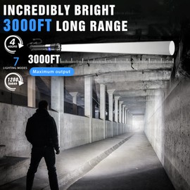 Skywolfeye Rechargeable Flashlights High Lumens, 1200.000 LM Super Bright Flashlight 7 Modes Zoomable LED Hands-Free Magnetic Inspection Light for Kids Adults Outdoor Camping Hiking Emergency