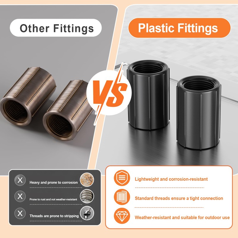 20 PCS 1/2" Double Female Thread Coupling Sprinkler Pipe Fitting