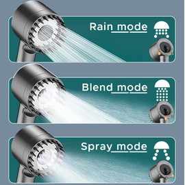 2025 Hajigopet Enhanced Water Saving High Pressure Shower Head with Handheld - Shower Filter Head for Hard Water, and Filtered Shower Head 3 modes plus filter cotton