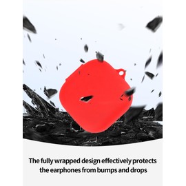 Compatible with SHOKZ OpenFit 2 Active Noise Cancelling Earbuds,Premium Silicone Shockproof Protection Skin Touch Charging Port Accessible, Front LED Visible with Lanyard,Red.