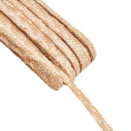 FINGERINSPIRE 48 m Wheat Straw Ribbon for Hat Making, 7 - 8 mm Wide Millinery Hat Straw Braiding Tape Blanched Almond Colour Natural Wheat Straw Hat Making DIY Craft Accessories