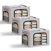 Graciadeco 3-Pack Clothes Organizer Bins with Metal Frame, Foldable 40L