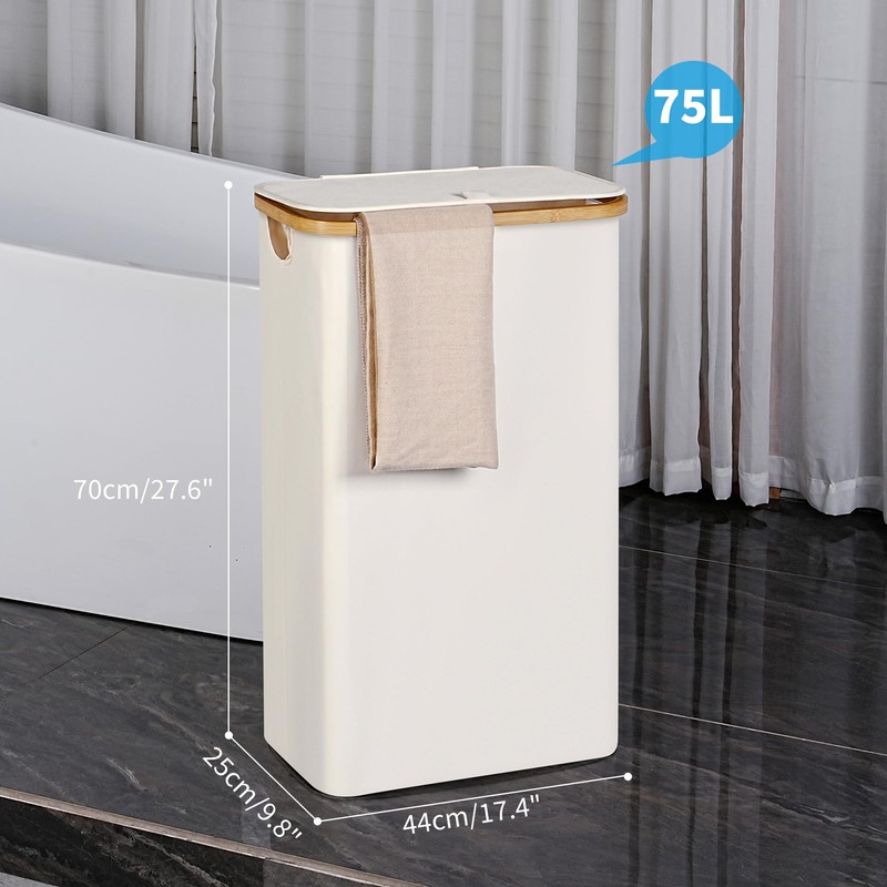efluky Slim Laundry Basket with Lid, Narrow Laundry Hamper with