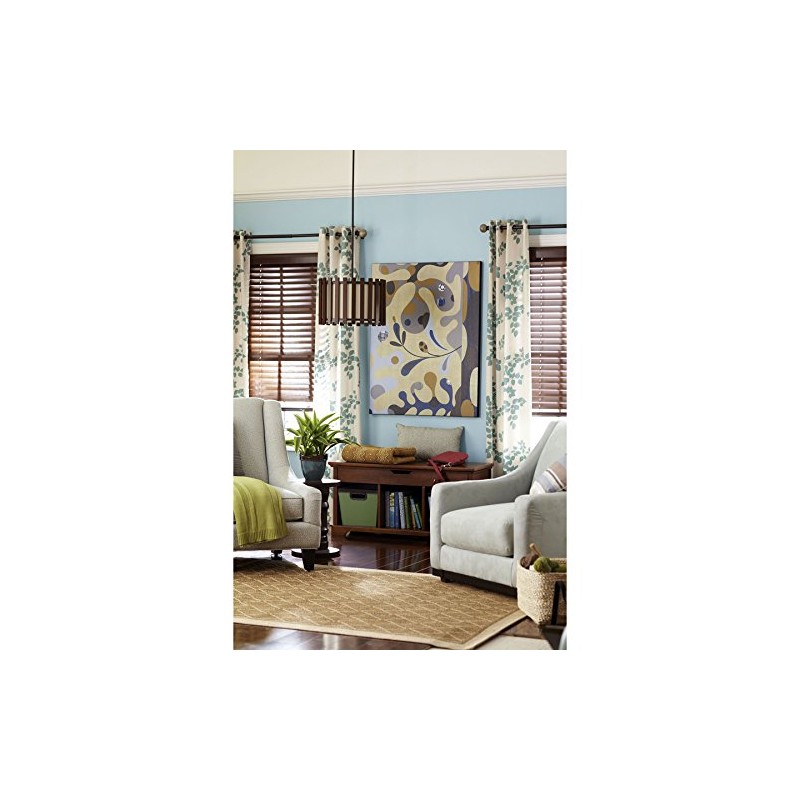 allen + roth 17.75-in W Pecan Standard Pendant Light with