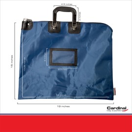 Cardinal bag supplies Locking Document Bag with Handles, HIPAA Compliant, 15 x 19 inch (Navy Blue)