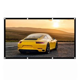 fasient 120 inch Projector Screen, 16:9 Foldable Video Projection Screen Portable Projector Curtain for Home Theater Outdoor Indoor, High Contrast