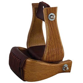 HILASON 4 Inch Western Tack Saddle Horse Wood Bell Stirrups Pair