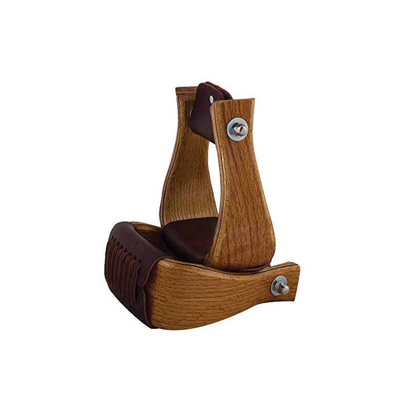 HILASON 4 Inch Western Tack Saddle Horse Wood Bell Stirrups