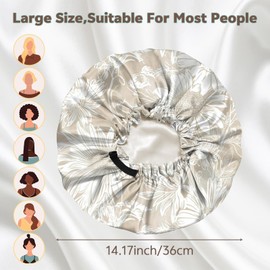 Cabreche 2 PCS Bonnets for Women Girls Satin Hair Bonnet Double Layer Silk Adjustable Elastic Sleep Cap Cute Aesthetic-Sunflower