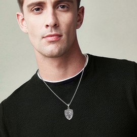 ONEFINITY Archangel Saint Michael/Christopher/St Jude Chain 925 Sterling Silver St Michael Medal Archangel Pendant Necklace Religious Protection Jewellery Gift for Men and Women, Silver, No Gemstone