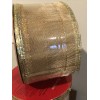SPARKLING GOLD METALLIC AND NYLON 2.5” WIRED EDGE RIBBON 30