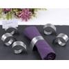 texpot Pack of 6 Napkin Rings with Slotted Stainless Steel