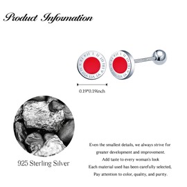 CONILOK Circle Roman Numerals Earrings Silver 925 Stud Earrings Women's Jewellery Earring Small Gifts for Women Girls Girlfriend Mother Birthday Christmas Day Valentine's Day, Silver