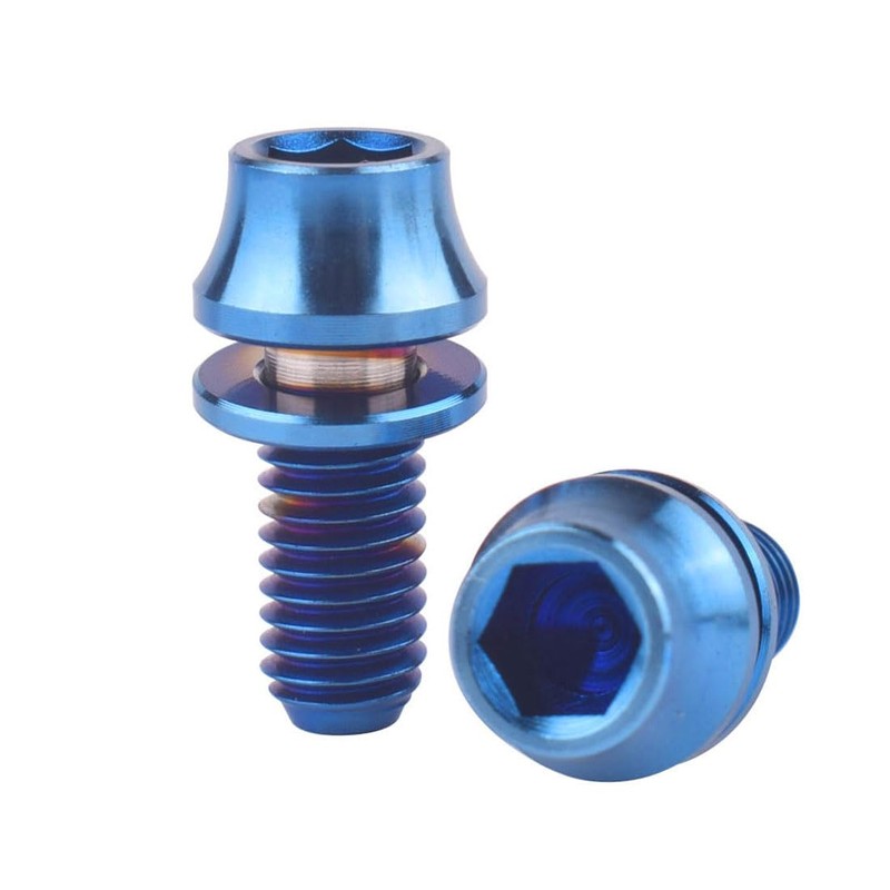 VAMUOEFL M5x12mm Titanium Bolts with Washers for Bicycle Water Bottle