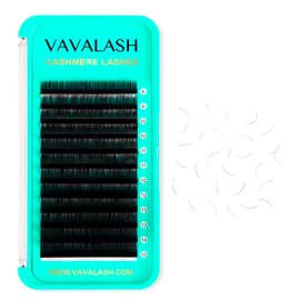 VAVALASH Cashmere Eyelash Extensions 0.03/0.05/0.07/0.15 Premium Lashes B L J Curl Volume Lash Extensions, Soft Super Matte Black Professional Lashes Extension Tray Supplies (0.15-J-8-15MM)
