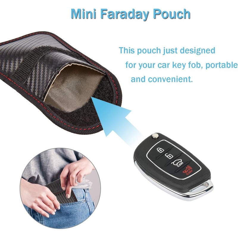 2 Pcs Faraday Bags Key Fob Protector, 3.15'' X 5.0''